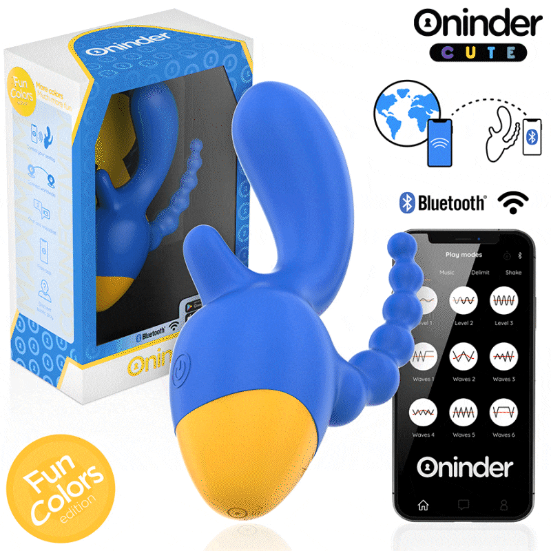 ONINDER CUTE - LOVE 3 SOME TRIPLE VIBRATOR - FREE WORLDWIDE APP - NOCTURNA DESIRES