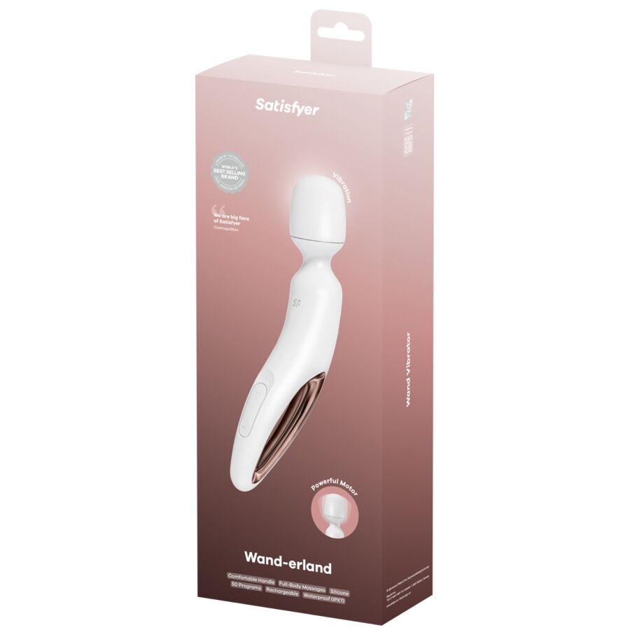 SATISFYER - WAND ERLAND VIBRATING MASSAGER WHITE - NOCTURNA DESIRES