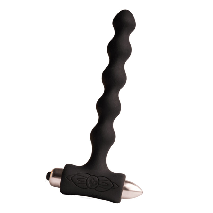 ROCKS- OFF - PETITE SENSATIONS PEARLS ANAL PLUG VIBRATOR BLACK - NOCTURNA DESIRES
