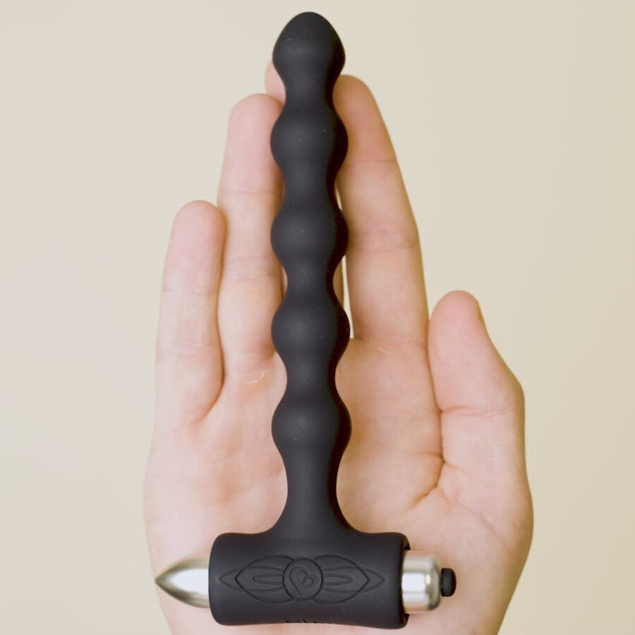 ROCKS- OFF - PETITE SENSATIONS PEARLS ANAL PLUG VIBRATOR BLACK - NOCTURNA DESIRES