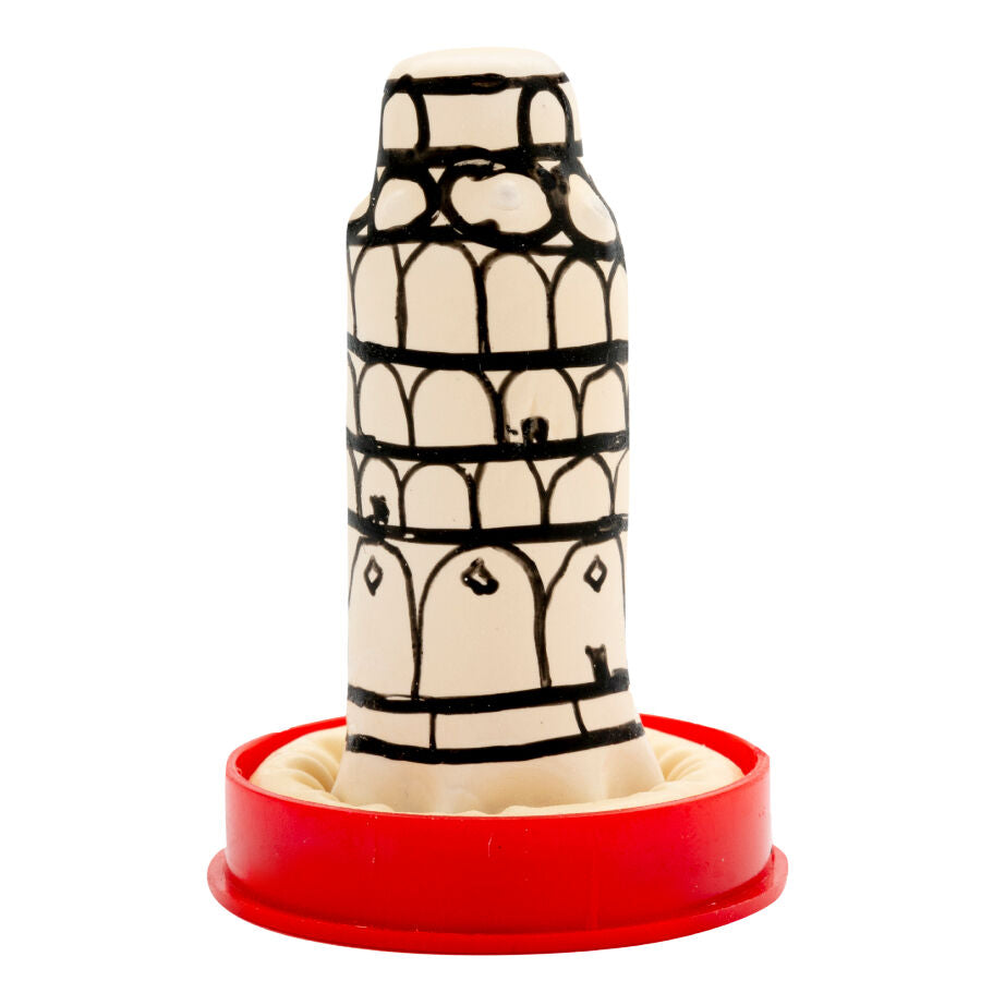 CONDOMERIE - HANDPAINTED NOVELTY CONDOMS PISA TOWER - NOCTURNA DESIRES