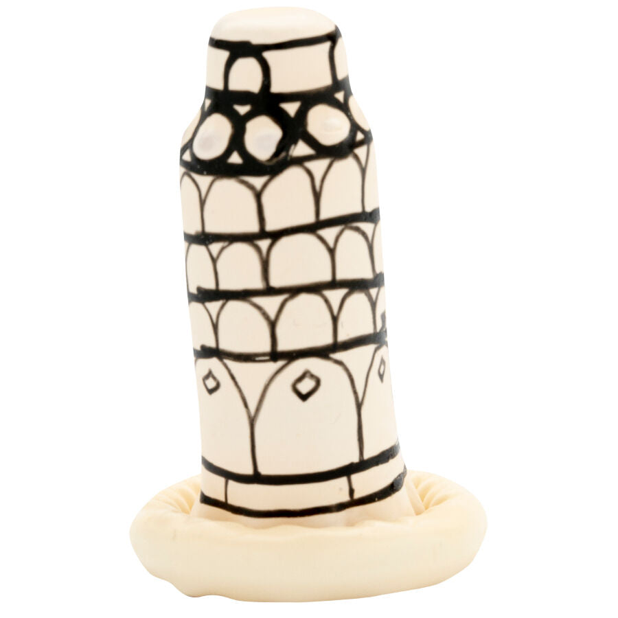 CONDOMERIE - HANDPAINTED NOVELTY CONDOMS PISA TOWER - NOCTURNA DESIRES