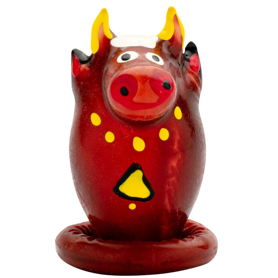 CONDOMERIE - HANDPAINTED NOVELTY CONDOMS BULL MODEL 1 - NOCTURNA DESIRES