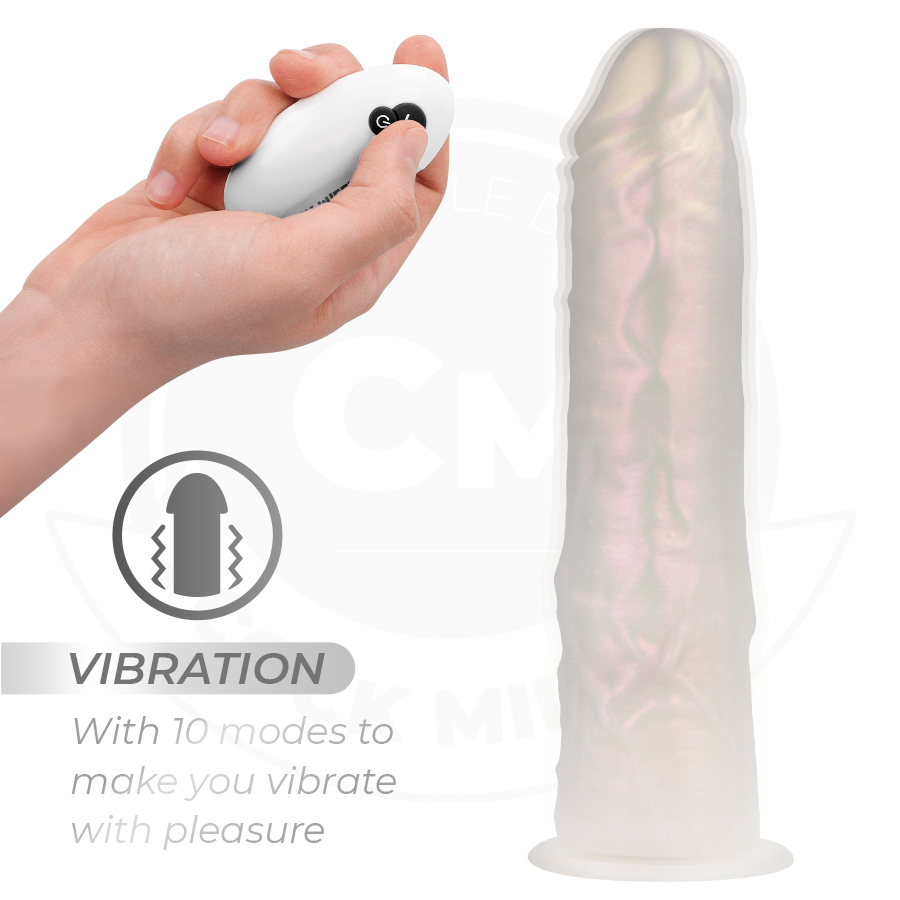 COCK MILLER - DILDO WITH SUCTION CUP, LIGHTS AND VIBRATION WITH REMOTE CONTROL WHITE 21.5 CM - NOCTURNA DESIRES
