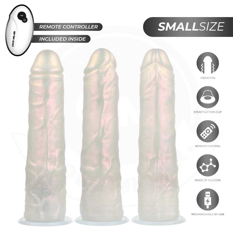 COCK MILLER - DILDO WITH SUCTION CUP, LIGHTS AND VIBRATION WITH REMOTE CONTROL WHITE 19.5 CM - NOCTURNA DESIRES