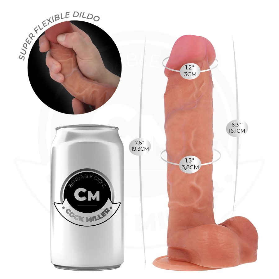 COCK MILLER - HYPERREALISTIC ARTICULABLE DILDO 19.3 CM - NOCTURNA DESIRES