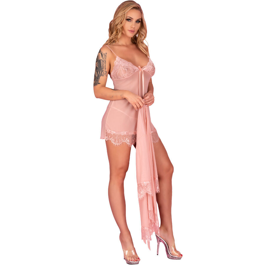 LIVCO CORSETTI FASHION - HYEONA 1710 BABYDOLL + THONG ROSE M - NOCTURNA DESIRES