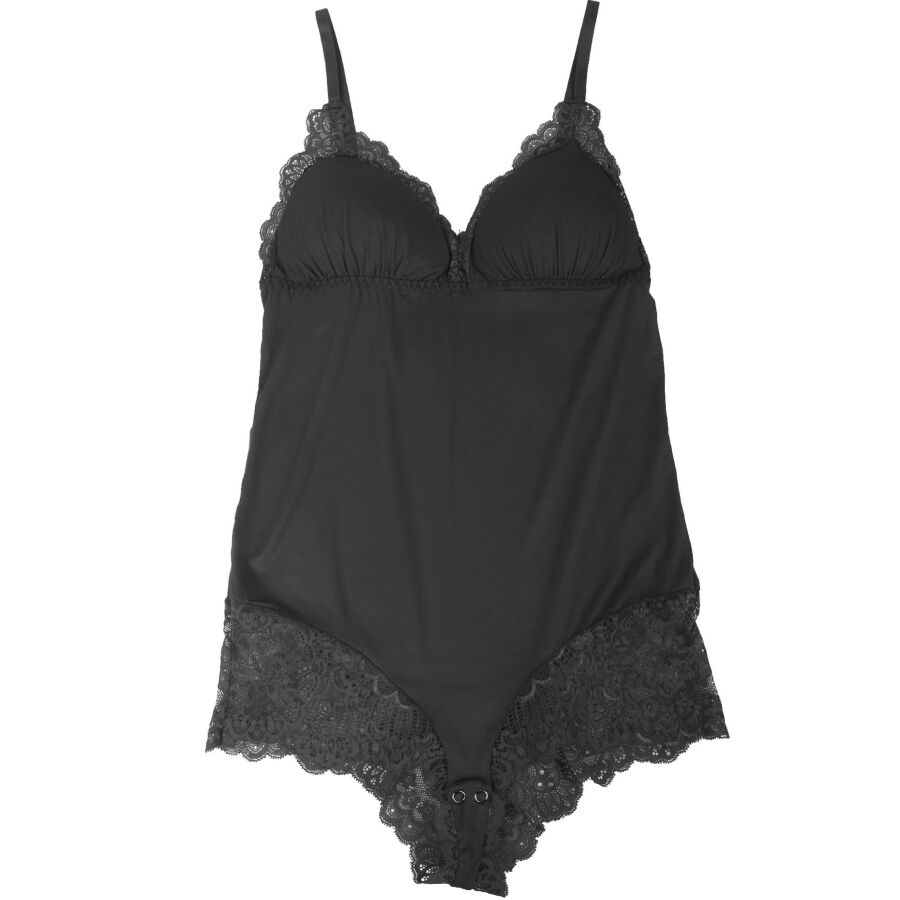 SUBBLIME - BLACK FLORAL LACE DETAIL TEDDY S/M - NOCTURNA DESIRES