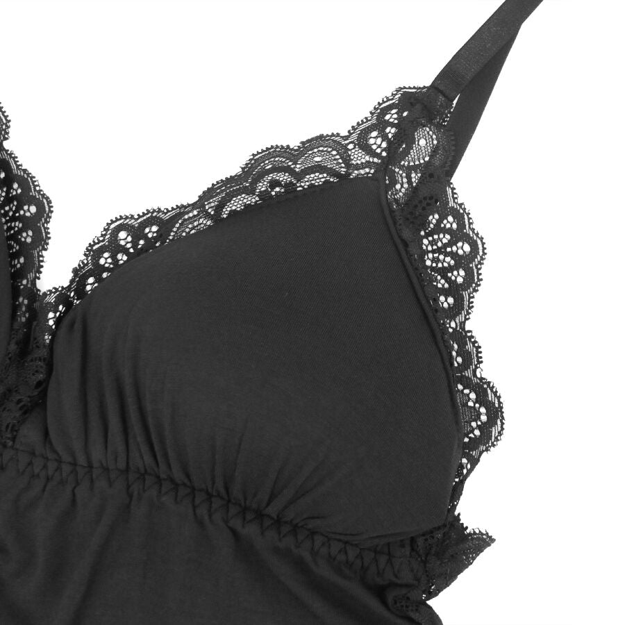 SUBBLIME - BLACK FLORAL LACE DETAIL TEDDY S/M - NOCTURNA DESIRES