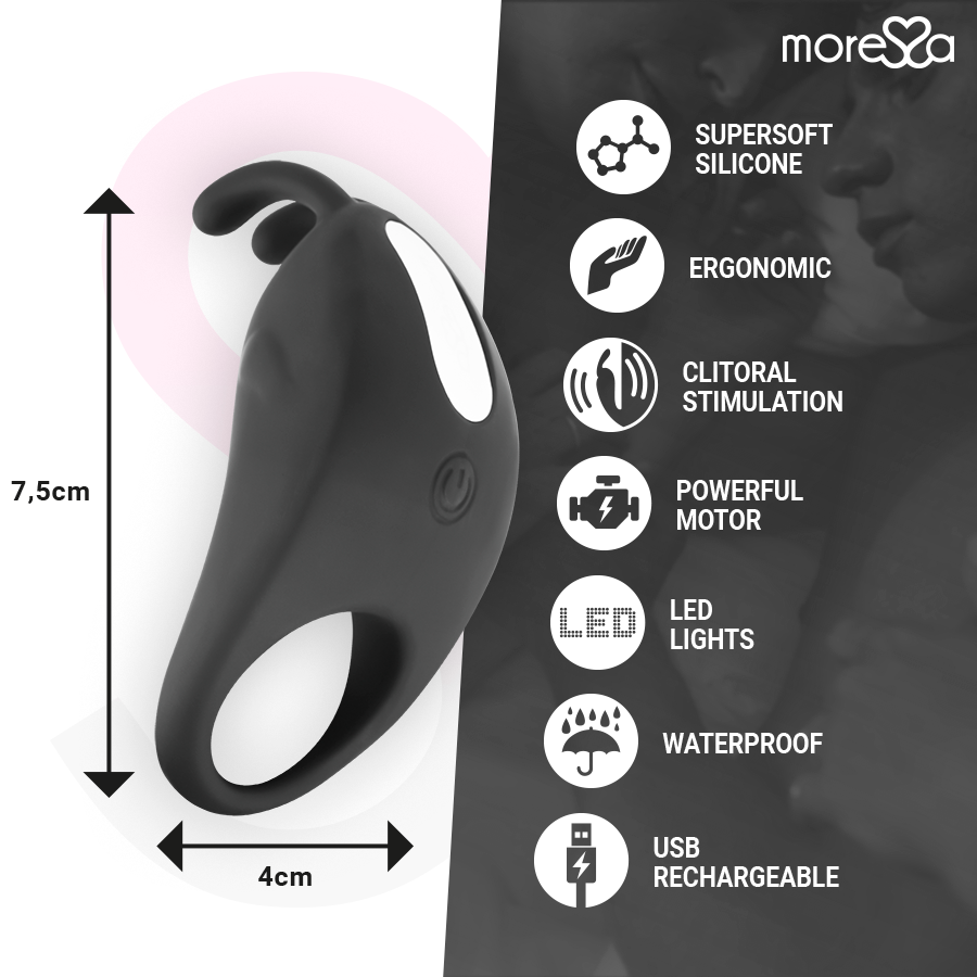 MORESSA - BRAD PREMIUM SILICONE RECHARGEABLE BLACK - NOCTURNA DESIRES