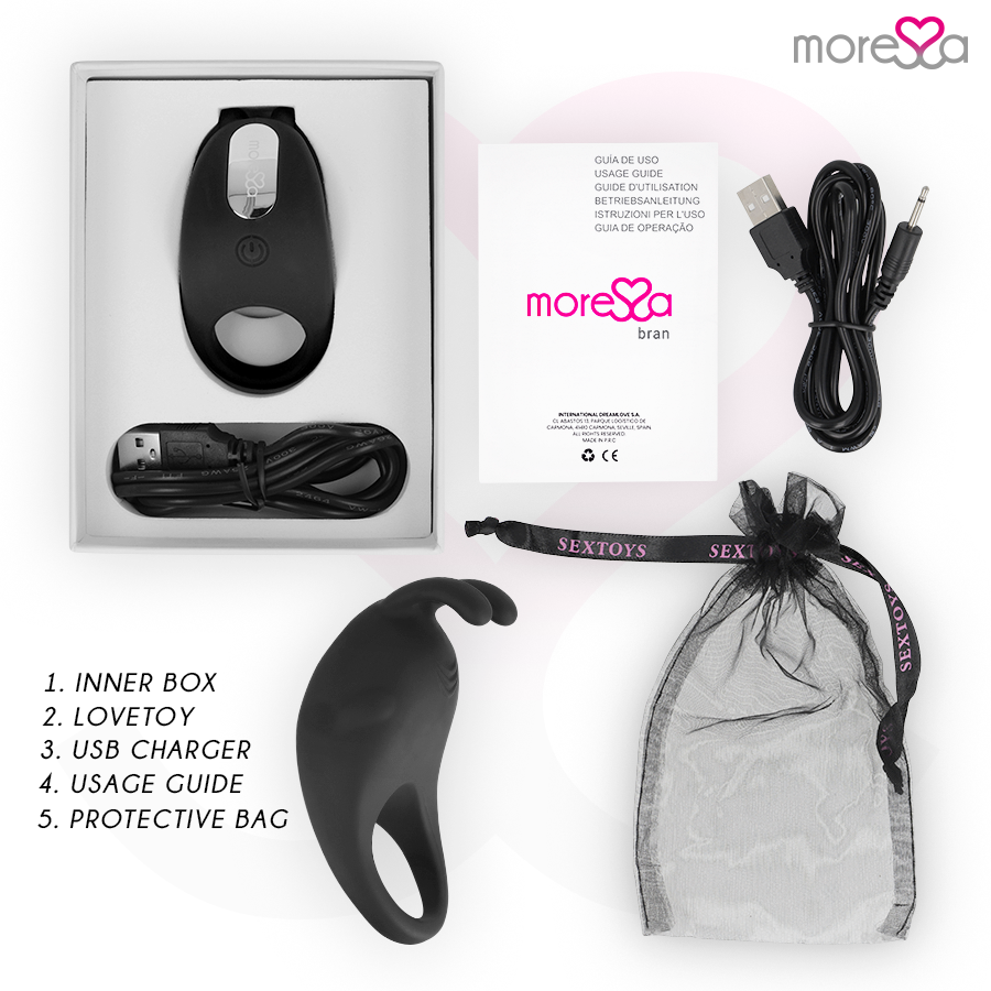 MORESSA - BRAD PREMIUM SILICONE RECHARGEABLE BLACK - NOCTURNA DESIRES
