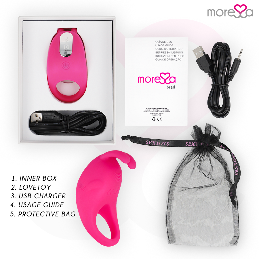 MORESSA - BRAD PREMIUM SILICONE RECHARGEABLE PINK - NOCTURNA DESIRES