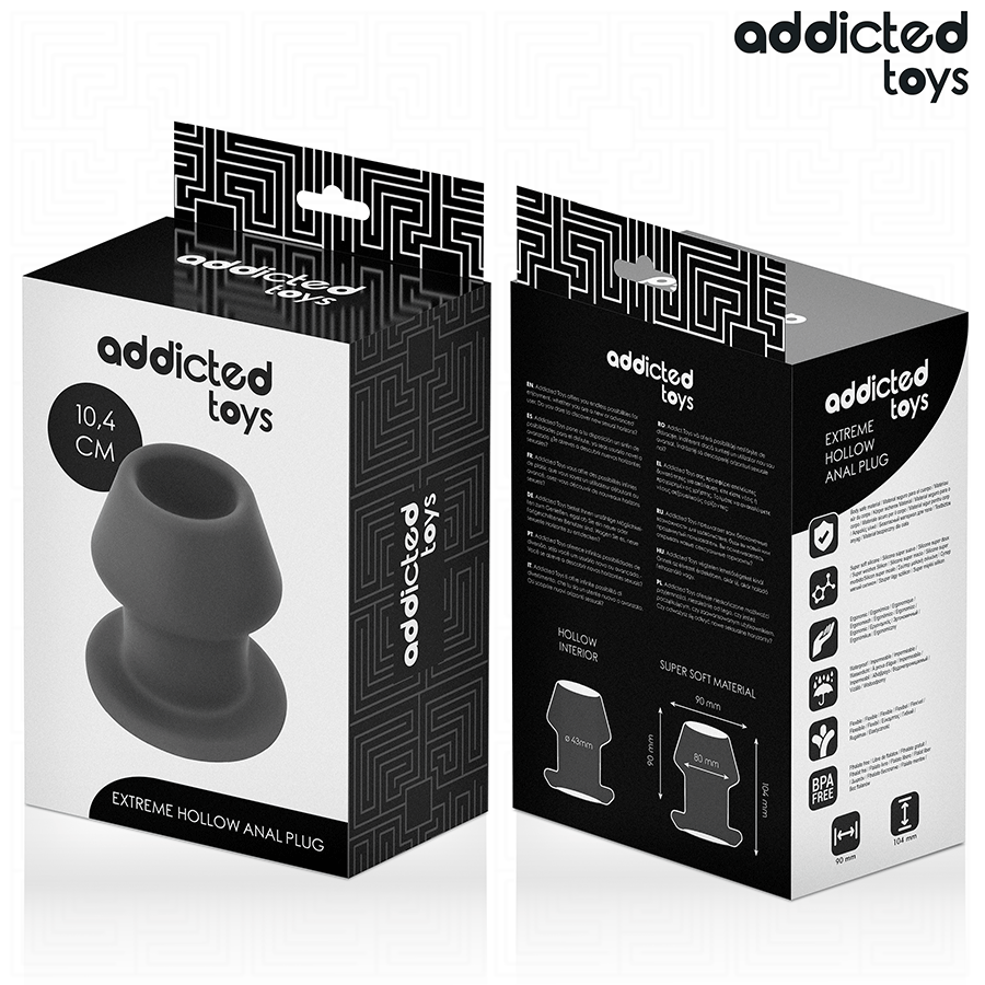 ADDICTED TOYS - EXTREME HOLLOW ANAL PLUG SILICONE SIZE L 10.4 CM - NOCTURNA DESIRES
