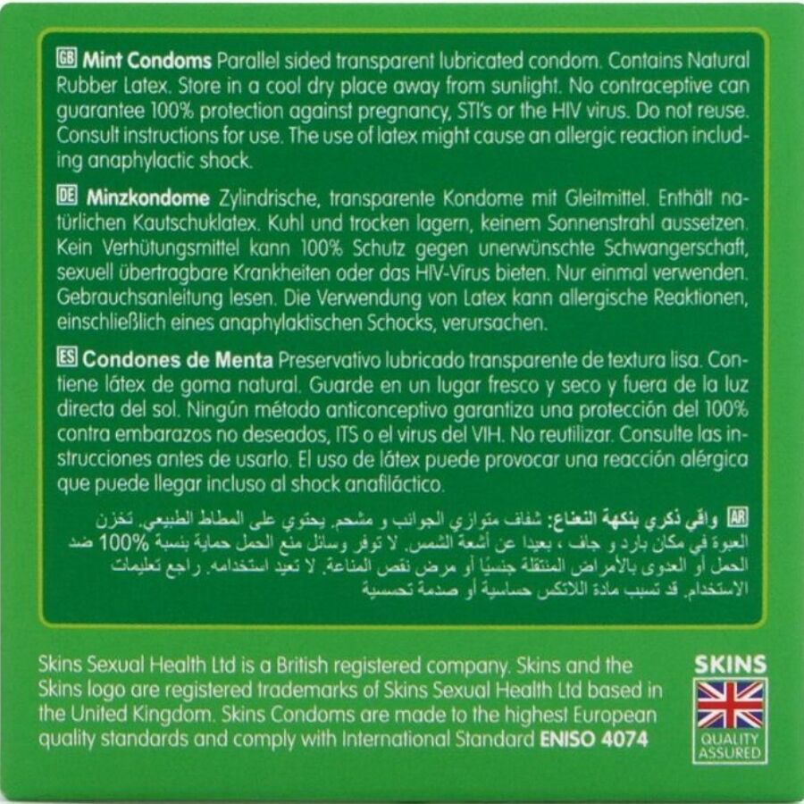 SKINS - MINT PREMIUM CONDOMS PACK 4 - NOCTURNA DESIRES