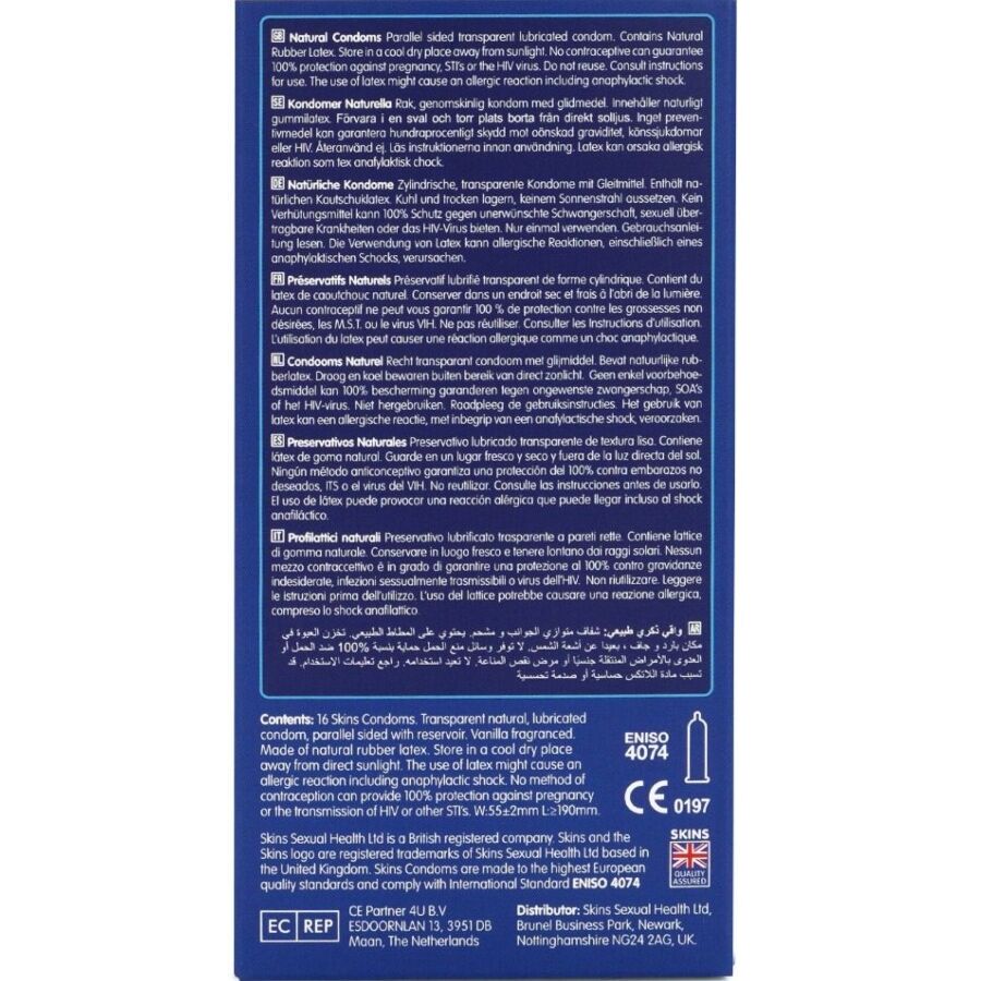 SKINS - NATURAL PREMIUM CONDOMS PACK 16 - NOCTURNA DESIRES