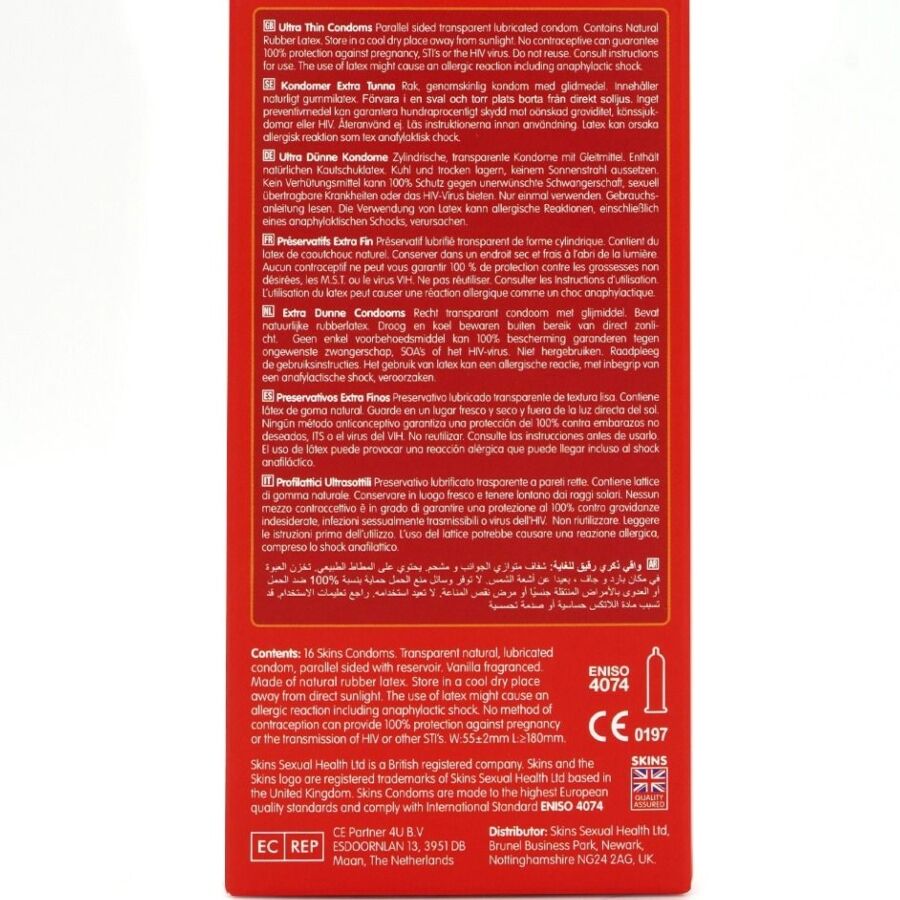 SKINS - ULTRA THIN PREMIUM CONDOMS PACK 16 - NOCTURNA DESIRES