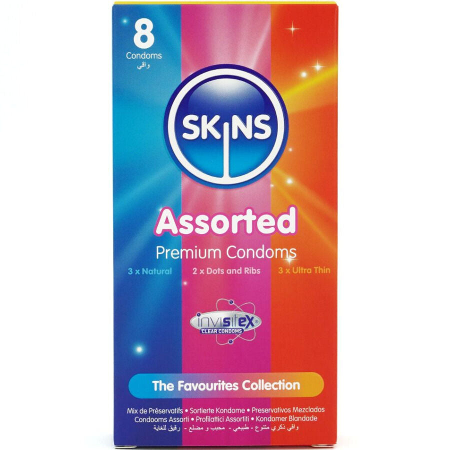 SKINS - ASSORTED PREMIUM CONDOMS PACK 8 - NOCTURNA DESIRES