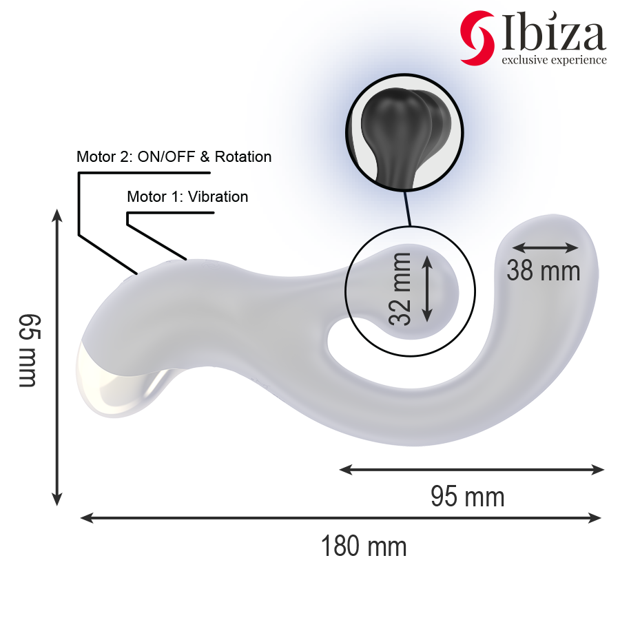 IBIZA - VIBRATING & ROTATING STIMULATOR - NOCTURNA DESIRES