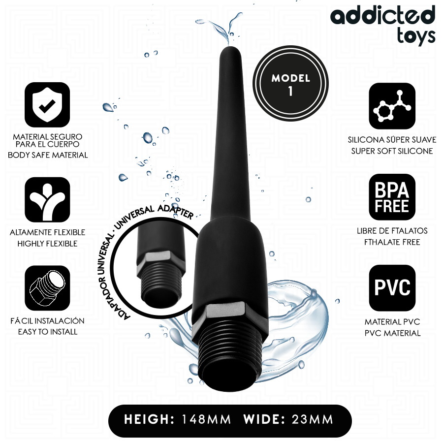 ADDICTED TOYS - ANAL CLEANER WITH UNIVERSAL ADAPTER MODEL 1 - NOCTURNA DESIRES