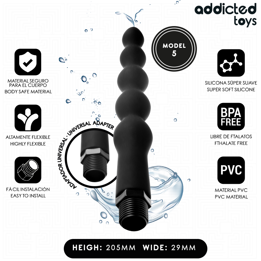 ADDICTED TOYS - ANAL CLEANER WITH UNIVERSAL ADAPTER MODEL 5 - NOCTURNA DESIRES