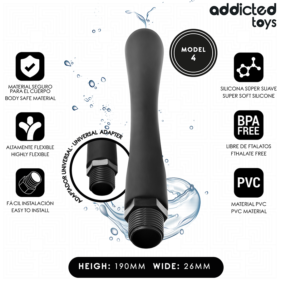 ADDICTED TOYS - ANAL CLEANER WITH UNIVERSAL ADAPTER MODEL 4 - NOCTURNA DESIRES