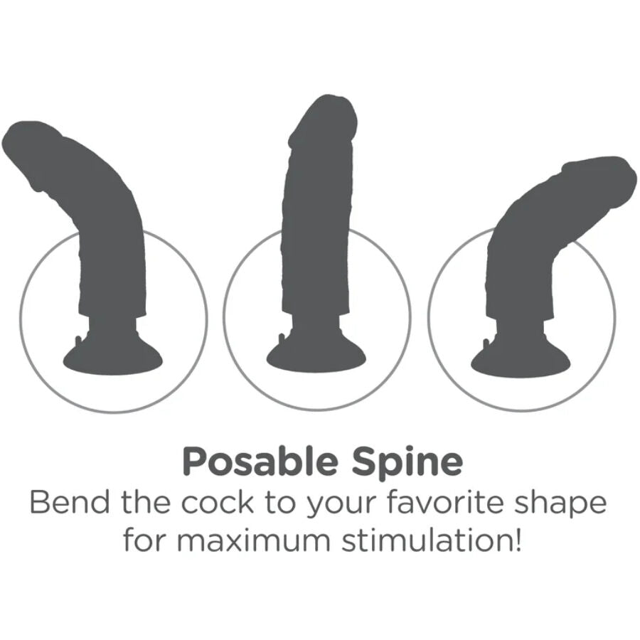 KING COCK - VIBRATING COCK BROWN 20.32 CM - NOCTURNA DESIRES