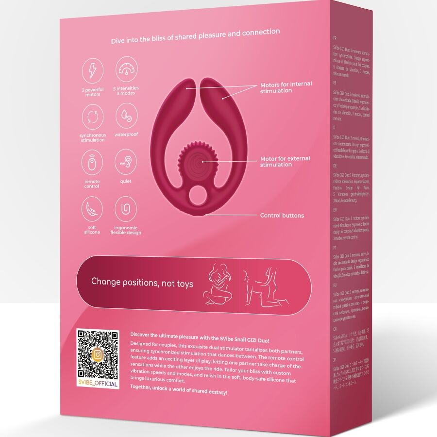 SNAIL VIBE - GIZI DUO COUPLES STIMULATOR REMOTE CONTROL BURGUNDY - NOCTURNA DESIRES