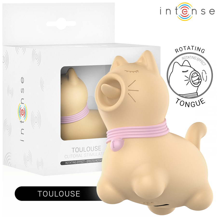 INTENSE - TOULOUSE STIMULATOR WITH 360º ROTATING TONGUE YELLOW - NOCTURNA DESIRES