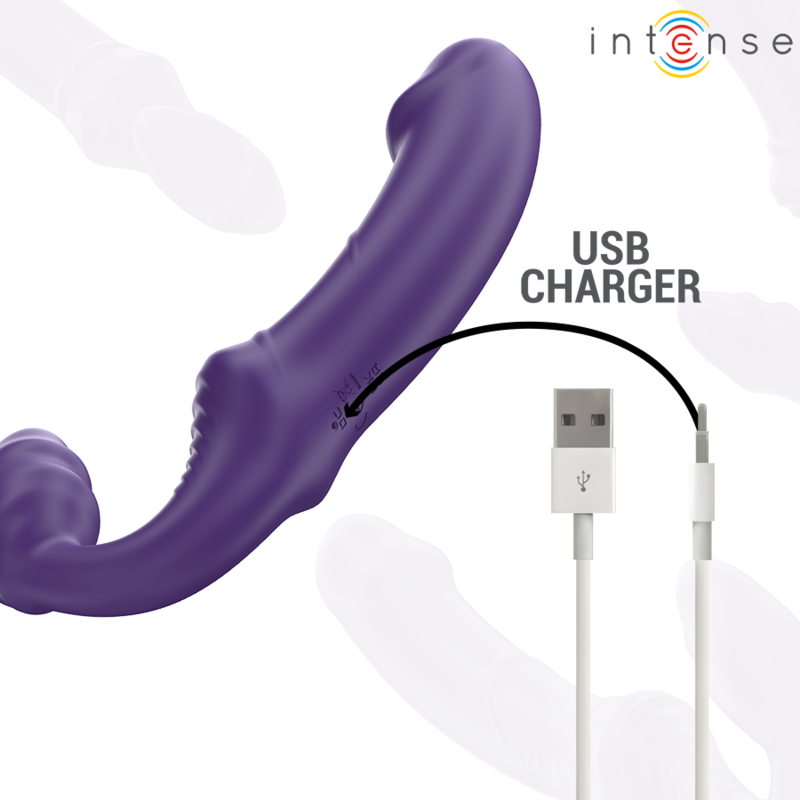 INTENSE - JILL DOUBLE VIBRATOR 20 CM PURPLE REMOTE CONTROL - NOCTURNA DESIRES
