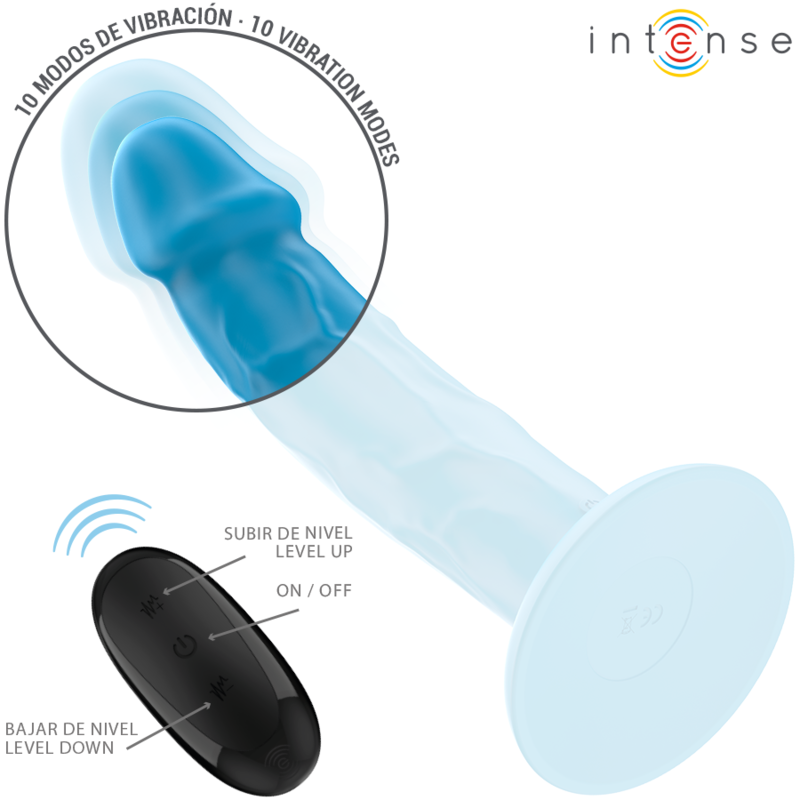 INTENSE - PHOEBE REALISTIC VIBRATOR 10 VIBRATIONS BLUE REMOTE CONTROL - NOCTURNA DESIRES