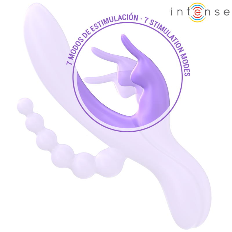 INTENSE - MIKO TRIPLE VIBRATOR RABBIT & STIMULATOR & ANAL 7 VIBRATIONS PURPLE - NOCTURNA DESIRES