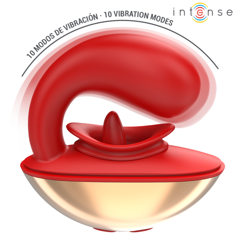 INTENSE - MARIAH VIBRATOR & STIMULATOR IN U SHAPE 10 VIBRATIONS RED - NOCTURNA DESIRES