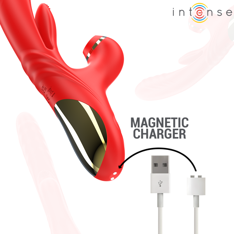 INTENSE - KAROL MULTIFUNCTION VIBRATOR THRUST & STIMULATION & STIMULATING WAVES RED - NOCTURNA DESIRES