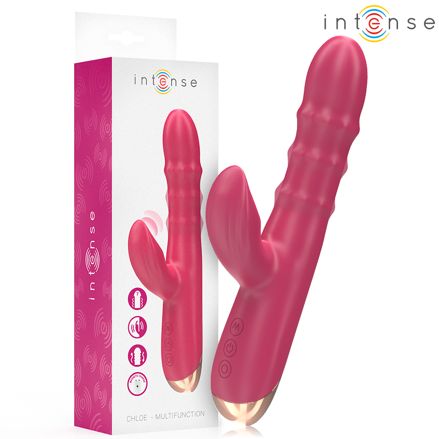 INTENSE - CHLOE MULTIFUNCTION VIBRATOR 3 IN 1 RED - NOCTURNA DESIRES