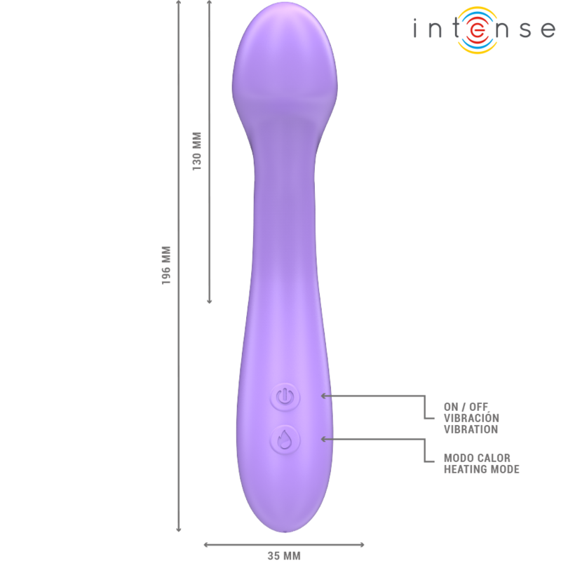 INTENSE - BECKY VIBRATOR 19 CM HEATABLE 7 VIBRATIONS PURPLE - NOCTURNA DESIRES
