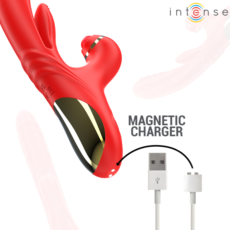 INTENSE - ROSALIA MULTIFUNCTION VIBRATOR 3 IN 1 RED - NOCTURNA DESIRES