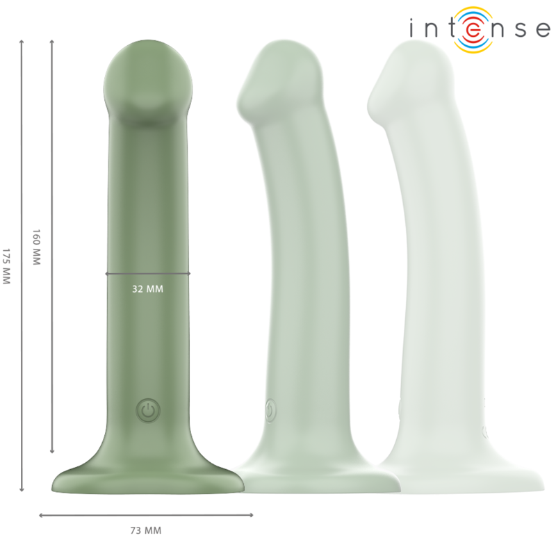 INTENSE - BECCA VIBRATOR WITH SUCTION CUP 10 VIBRATIONS GREEN REMOTE CONTROL - NOCTURNA DESIRES