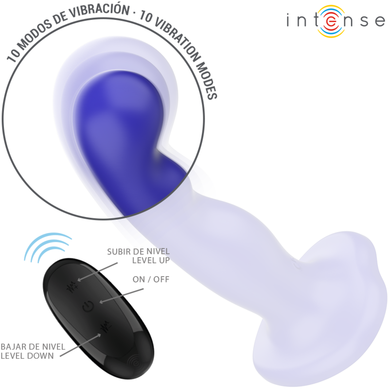 INTENSE - SHORTY VIBRATOR WITH SUCTION CUP BLUE REMOTE CONTROL - NOCTURNA DESIRES