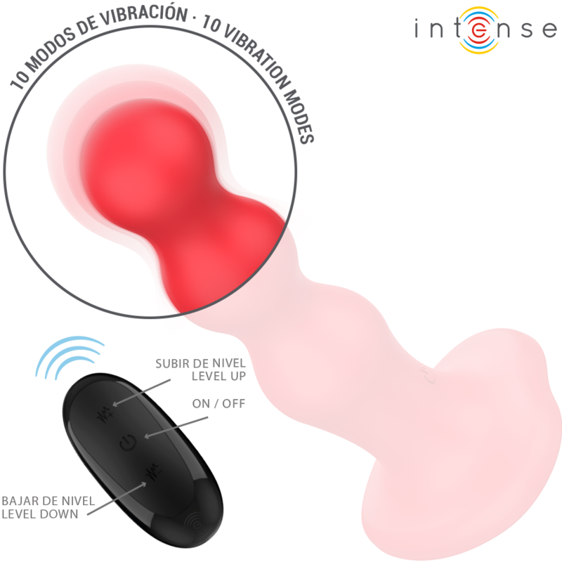 INTENSE - CODY VIBRATOR WITH SUCTION CUP RED REMOTE CONTROL - NOCTURNA DESIRES