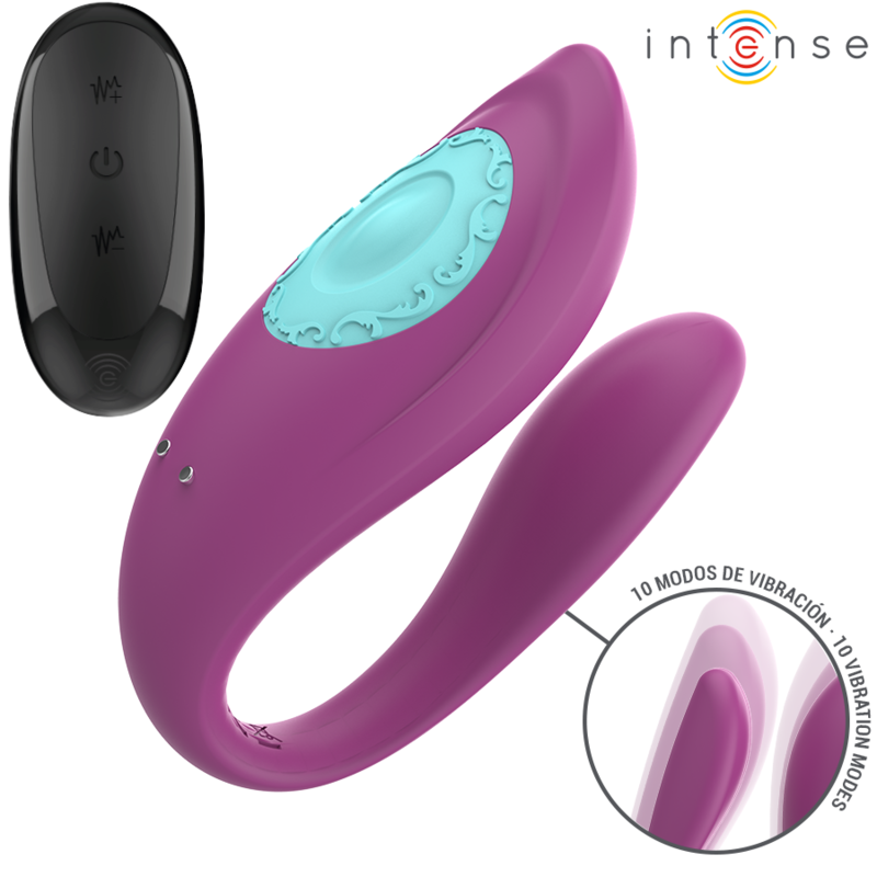 INTENSE - ANNIE U-SHAPED VIBRATOR AND STIMULATOR PURPLE REMOTE CONTROL - NOCTURNA DESIRES