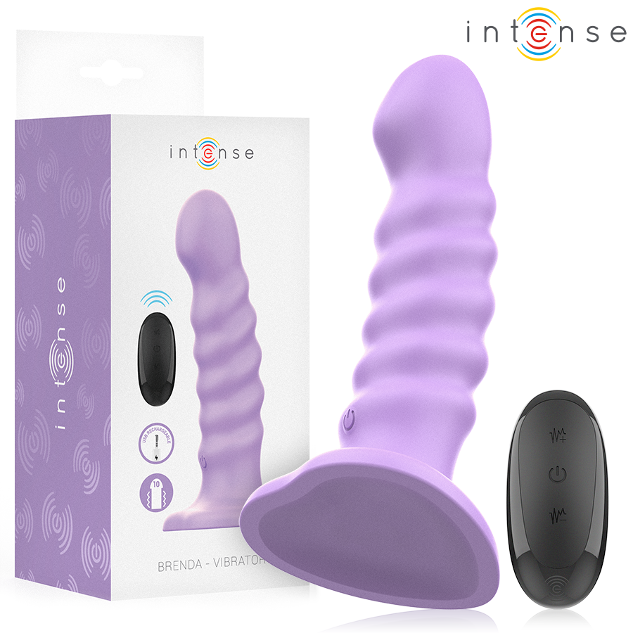 INTENSE - BRENDA VIBRATOR SIZE M SPIRAL DESIGN 10 VIBRATIONS PURPLE REMOTE CONTROL - NOCTURNA DESIRES