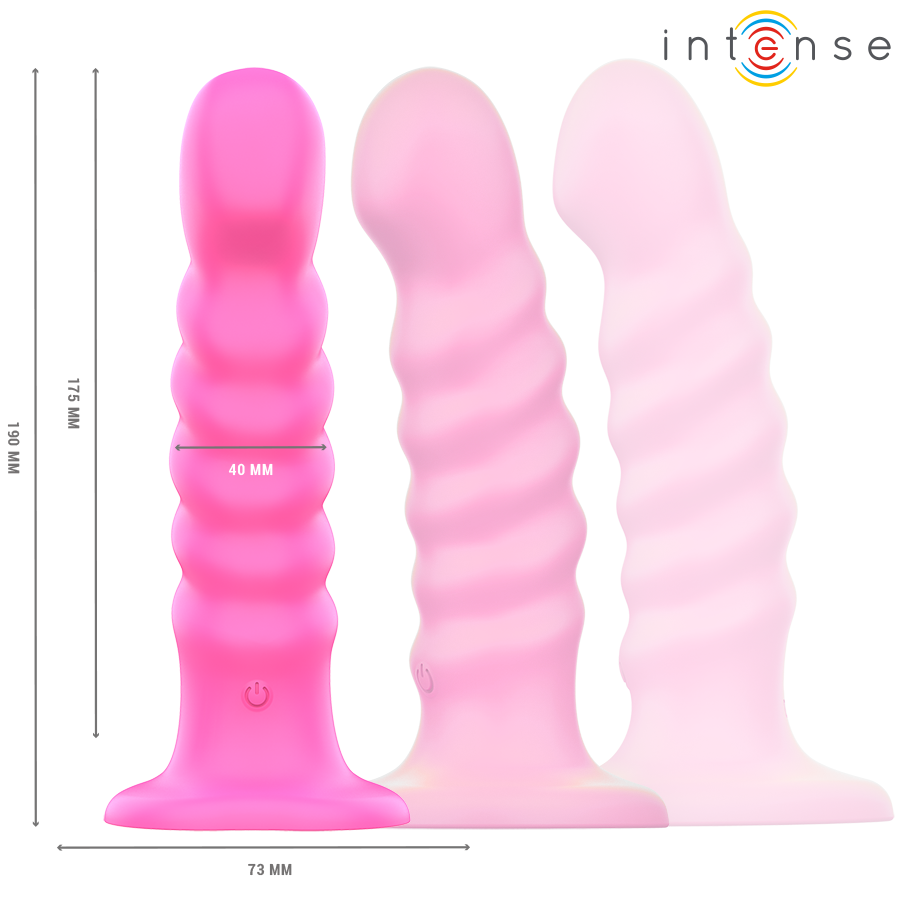 INTENSE - CINDY VIBRATOR SIZE L SPIRAL DESIGN 10 VIBRATIONS PINK REMOTE CONTROL - NOCTURNA DESIRES
