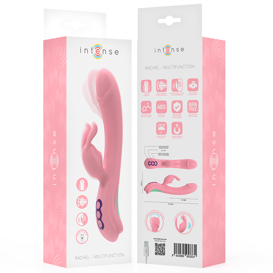 INTENSE - RACHEL RABBIT VIBRATOR 5 VIBRATIONS PINK - NOCTURNA DESIRES
