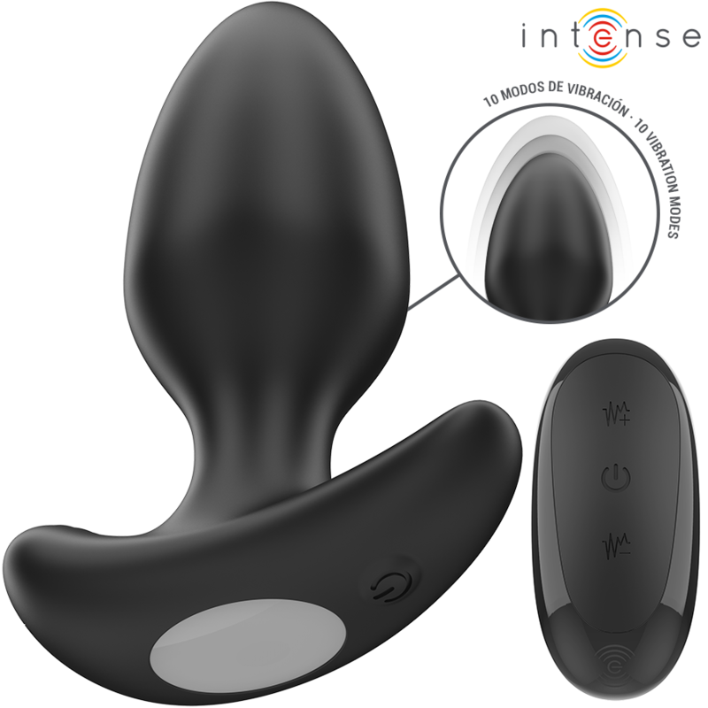 INTENSE - JOEY ANAL PLUG 10 VIBRATIONS BLACK REMOTE CONTROL - NOCTURNA DESIRES