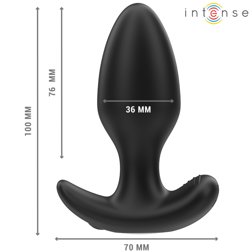 INTENSE - JOEY ANAL PLUG 10 VIBRATIONS BLACK REMOTE CONTROL - NOCTURNA DESIRES