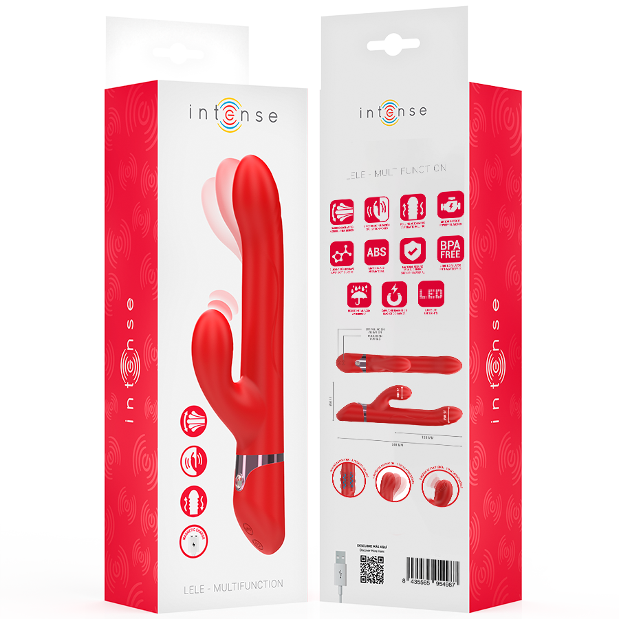 INTENSE - LELE MULTIFUNCTION VIBRATOR ROTATING & OSCILLATION & STIMULATION RED - NOCTURNA DESIRES
