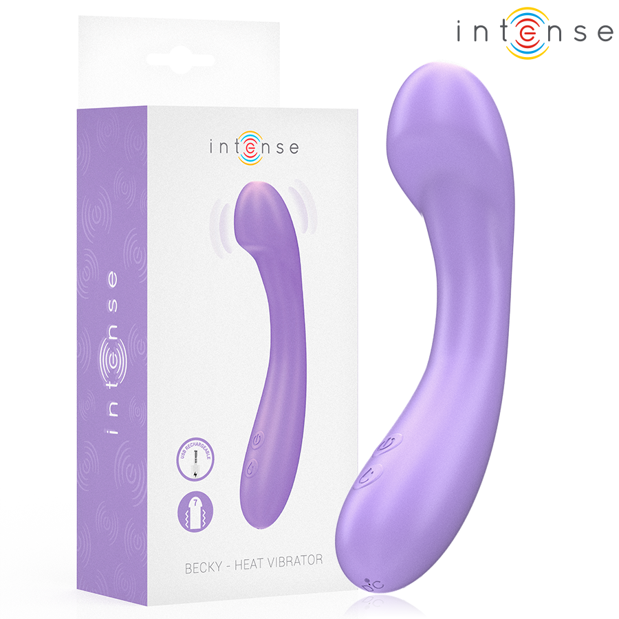 INTENSE - BECKY VIBRATOR 19 CM HEATABLE 7 VIBRATIONS PURPLE - NOCTURNA DESIRES