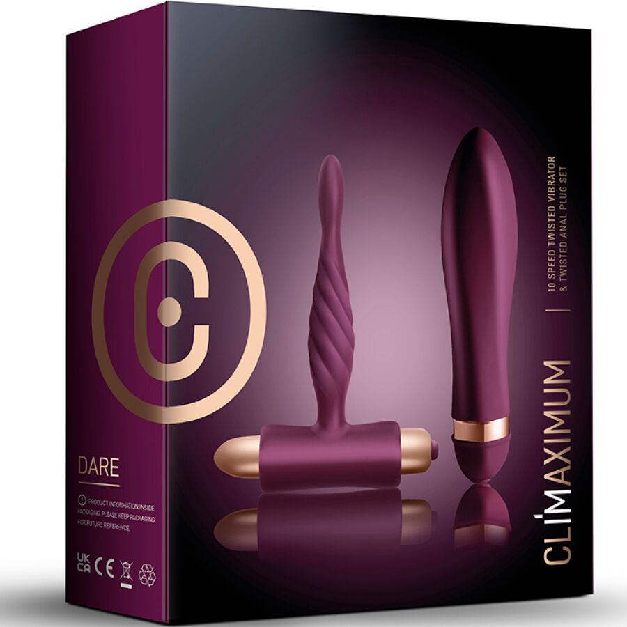 CLIMAXIMUM - DARE KIT TWISTED VIBRATOR + ANAL PLUG BEGINNER - NOCTURNA DESIRES