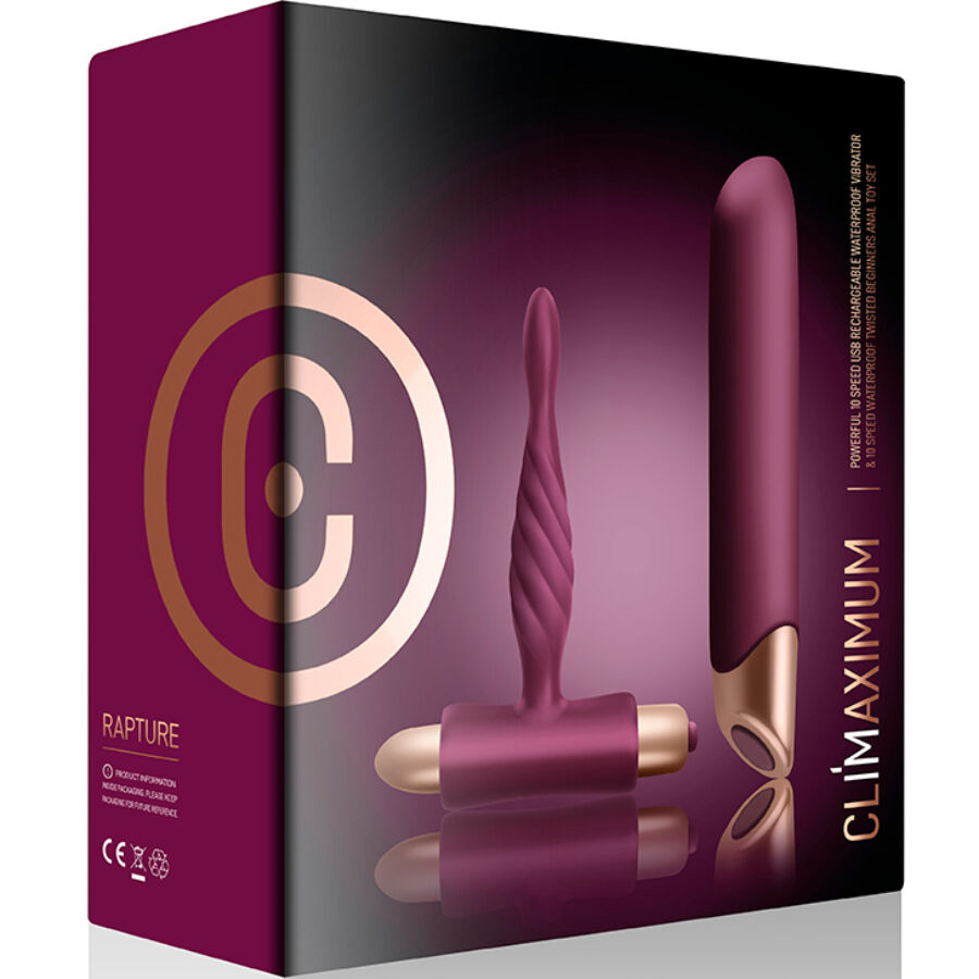 CLIMAXIMUM - RAPTURE KIT VIBRATOR CLASSIC + BEGINNER ANAL PLUG - NOCTURNA DESIRES