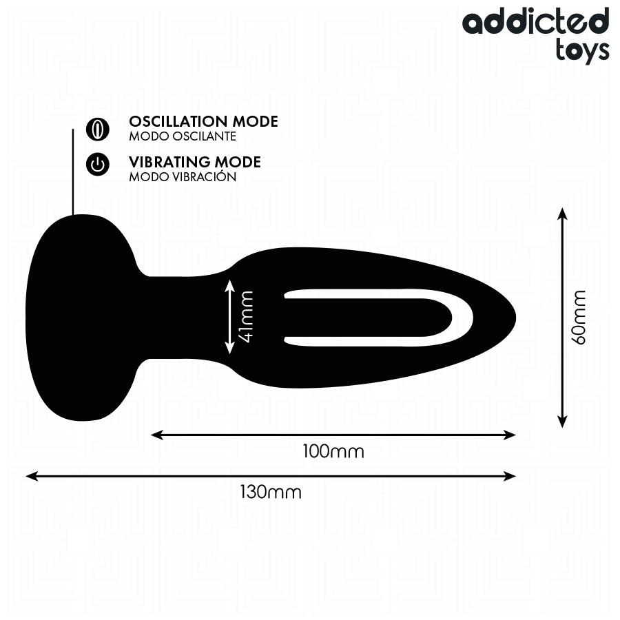 ADDICTED TOYS - ANAL PLUG WITH VIBRATING TONGUE AND REMOTE CONTROL - NOCTURNA DESIRES